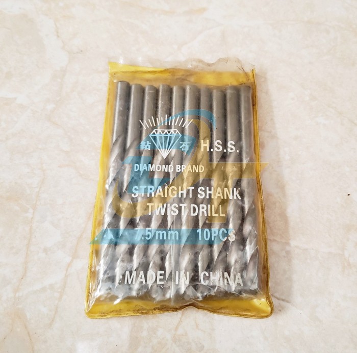 Mũi khoan sắt HSS China 7.5mm  China | Gi&aacute; rẻ nhất - C&ocirc;ng Ty TNHH Thương Mại Dịch Vụ Đạt T&acirc;m