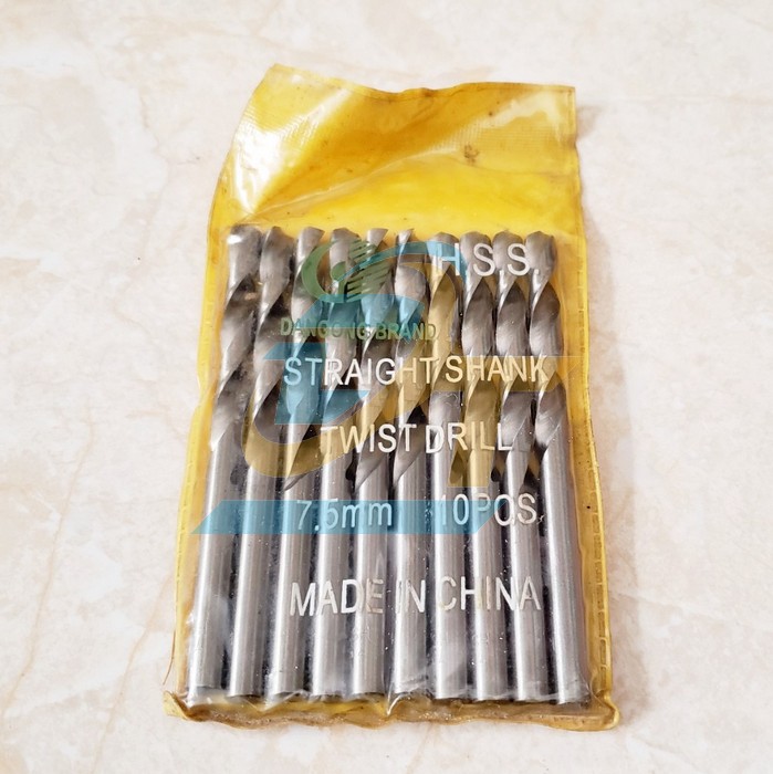 Mũi khoan sắt HSS China 7.5mm  China | Gi&aacute; rẻ nhất - C&ocirc;ng Ty TNHH Thương Mại Dịch Vụ Đạt T&acirc;m
