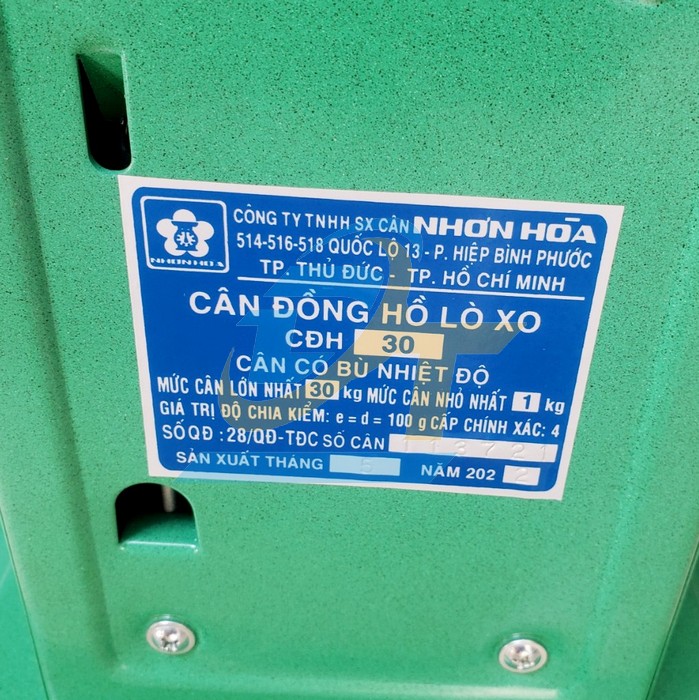 C&acirc;n đồng hồ Nhơn H&ograve;a 30Kg CĐH-30 CĐH-30 NhonHoa | Gi&aacute; rẻ nhất - C&ocirc;ng Ty TNHH Thương Mại Dịch Vụ Đạt T&acirc;m
