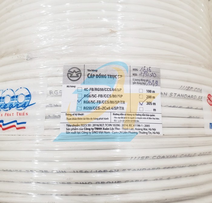 C&aacute;p đồng trục Sino RG6/5C-FB/CCS/80/SP/TR (Cuộn 305m) RG6/5C-FB/CCS/80/SP/TR Sino | Gi&aacute; rẻ nhất - C&ocirc;ng Ty TNHH Thương Mại Dịch Vụ Đạt T&acirc;m