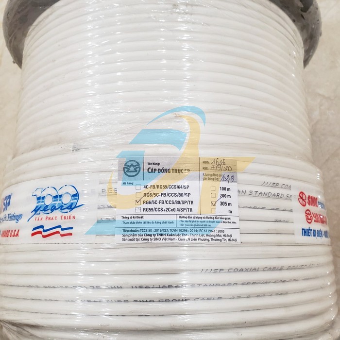 C&aacute;p đồng trục Sino RG6/5C-FB/CCS/80/SP/TR (Cuộn 305m) RG6/5C-FB/CCS/80/SP/TR Sino | Gi&aacute; rẻ nhất - C&ocirc;ng Ty TNHH Thương Mại Dịch Vụ Đạt T&acirc;m