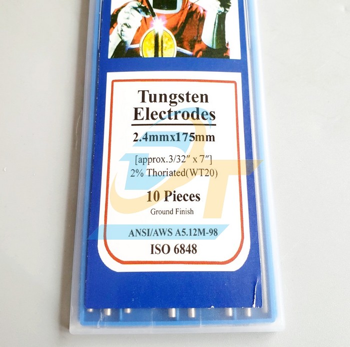 Điện cực h&agrave;n Tig (Sắt-inox) Tungsten Electrodes 2.4x175mm (Vỉ 10 c&acirc;y)  TUNGSTEN | Gi&aacute; rẻ nhất - C&ocirc;ng Ty TNHH Thương Mại Dịch Vụ Đạt T&acirc;m