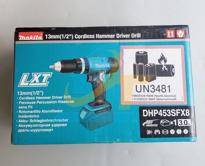 M&aacute;y khoan b&uacute;a v&agrave; vặn v&iacute;t d&ugrave;ng pin 18V Makita DHP453SFX8 DHP453SFX8 Makita | Gi&aacute; rẻ nhất - C&ocirc;ng Ty TNHH Thương Mại Dịch Vụ Đạt T&acirc;m