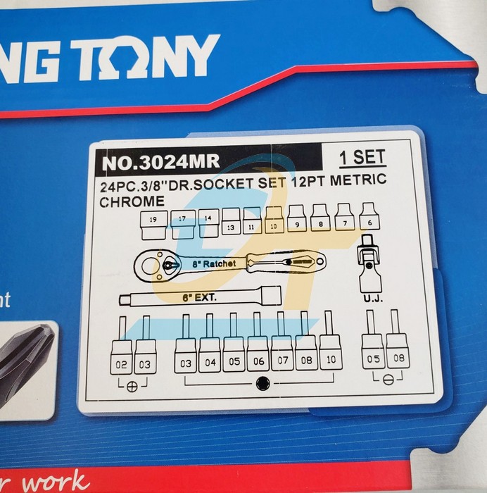 Bộ tu&yacute;p 3/8" 24 chi tiết hệ m&eacute;t Kingtony 3024MR 3024MR KingTony | Gi&aacute; rẻ nhất - C&ocirc;ng Ty TNHH Thương Mại Dịch Vụ Đạt T&acirc;m