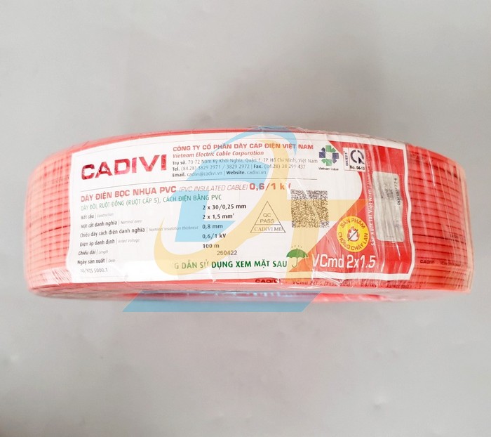 D&acirc;y điện đ&ocirc;i mềm Cadivi Vcmd 2x1.5  Cadivi | Gi&aacute; rẻ nhất - C&ocirc;ng Ty TNHH Thương Mại Dịch Vụ Đạt T&acirc;m