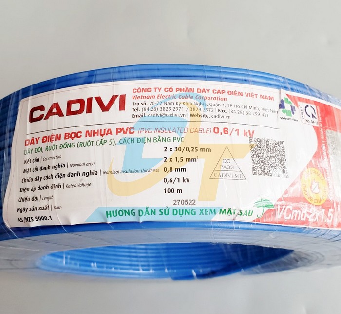D&acirc;y điện đ&ocirc;i mềm Cadivi Vcmd 2x1.5  Cadivi | Gi&aacute; rẻ nhất - C&ocirc;ng Ty TNHH Thương Mại Dịch Vụ Đạt T&acirc;m