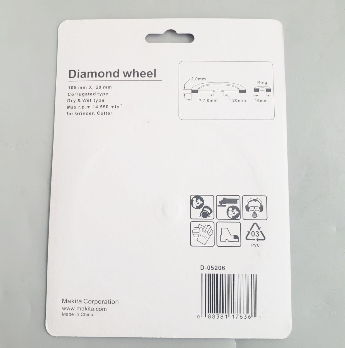 Lưỡi cắt gạch 105x20mm China D-05206 D-05206 Makita | Gi&aacute; rẻ nhất - C&ocirc;ng Ty TNHH Thương Mại Dịch Vụ Đạt T&acirc;m
