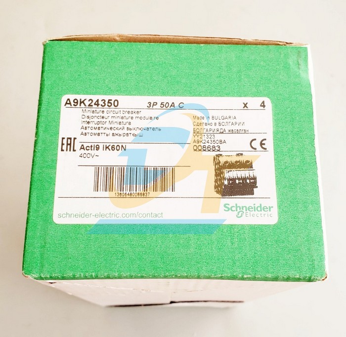 Cầu dao tự động MCB Acti9 3P 50A 6kA Schneider A9K24350 A9K24350 SCHNEIDER | Gi&aacute; rẻ nhất - C&ocirc;ng Ty TNHH Thương Mại Dịch Vụ Đạt T&acirc;m