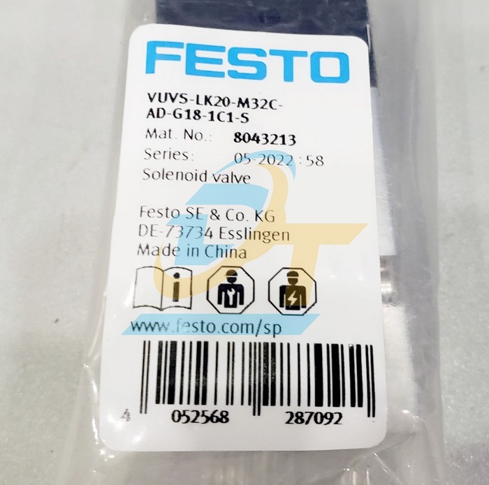 Van điện từ kh&iacute; n&eacute;n 24VDC Festo VUVS-LK20-M32C-AD-G18-1C1-S VUVS-LK20-M32C-AD-G18-1C1-S FESTO | Gi&aacute; rẻ nhất - C&ocirc;ng Ty TNHH Thương Mại Dịch Vụ Đạt T&acirc;m