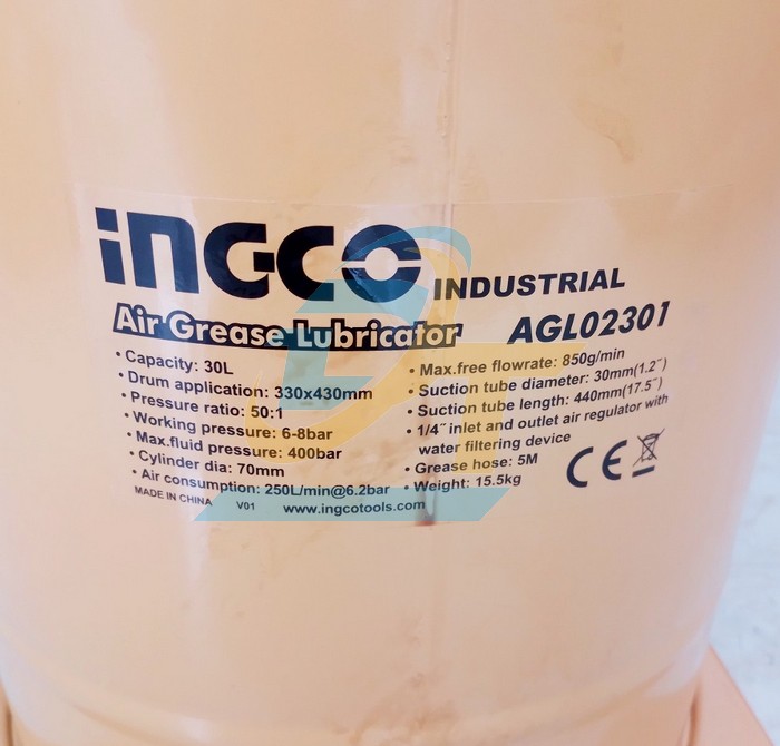 M&aacute;y bơm mỡ bằng kh&iacute; n&eacute;n 30 l&iacute;t Ingco AGL02301 AGL02301 INGCO | Gi&aacute; rẻ nhất - C&ocirc;ng Ty TNHH Thương Mại Dịch Vụ Đạt T&acirc;m