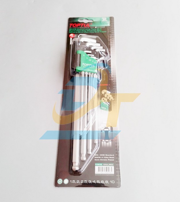 Bộ lục gi&aacute;c đầu bi 9 c&acirc;y d&agrave;i 1.5-10mm Toptul GAAL0922 GAAL0922 TOPTUL | Gi&aacute; rẻ nhất - C&ocirc;ng Ty TNHH Thương Mại Dịch Vụ Đạt T&acirc;m