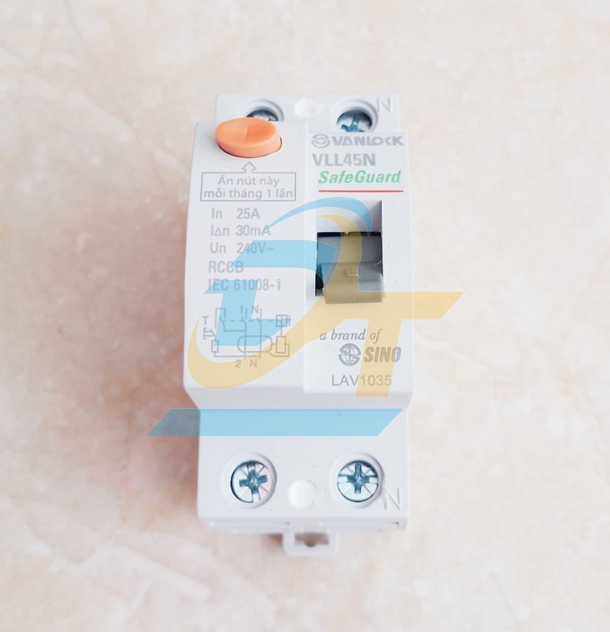Cầu dao chống r&ograve; RCCB 2P 25A 30mA Sino VLL45N/25A VLL45N/25A Sino | Gi&aacute; rẻ nhất - C&ocirc;ng Ty TNHH Thương Mại Dịch Vụ Đạt T&acirc;m