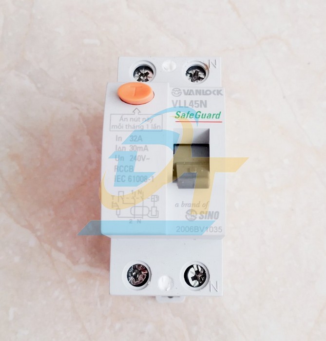 Cầu dao chống r&ograve; RCCB 2P 32A 30mA Sino VLL45N/32A VLL45N 32A Sino | Gi&aacute; rẻ nhất - C&ocirc;ng Ty TNHH Thương Mại Dịch Vụ Đạt T&acirc;m