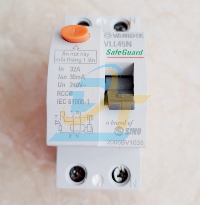 Cầu dao chống r&ograve; RCCB 2P 32A 30mA Sino VLL45N/32A VLL45N 32A Sino | Gi&aacute; rẻ nhất - C&ocirc;ng Ty TNHH Thương Mại Dịch Vụ Đạt T&acirc;m