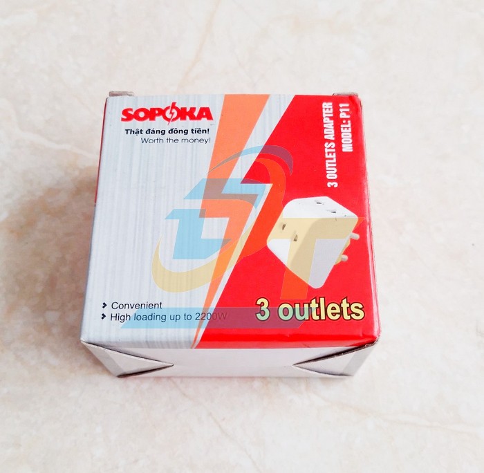 Đầu nối 1 ra 3 chịu tải 2200W Sopoka P11 P11 Sopoka | Gi&aacute; rẻ nhất - C&ocirc;ng Ty TNHH Thương Mại Dịch Vụ Đạt T&acirc;m