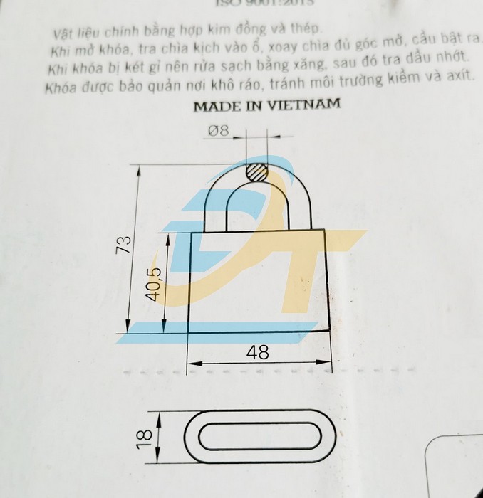 Kh&oacute;a treo đồng 5F2 Việt Tiệp 0152M (Thay thế m&atilde; 1466/52M) 0152M (1466/52M) VietTiep | Gi&aacute; rẻ nhất - C&ocirc;ng Ty TNHH Thương Mại Dịch Vụ Đạt T&acirc;m