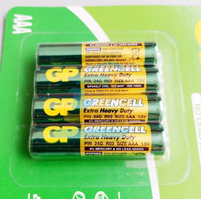 Pin AAA 1.5V GP Greencell R03 (Vỉ 4 vi&ecirc;n)  GP | Gi&aacute; rẻ nhất - C&ocirc;ng Ty TNHH Thương Mại Dịch Vụ Đạt T&acirc;m