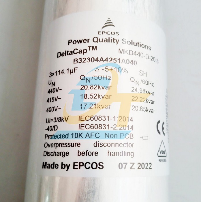 Tụ b&ugrave; 3P 440V 50Hz 20kVAr Epcos MKD440-D-20.8 MKD440-D-20.8 EPCOS | Gi&aacute; rẻ nhất - C&ocirc;ng Ty TNHH Thương Mại Dịch Vụ Đạt T&acirc;m