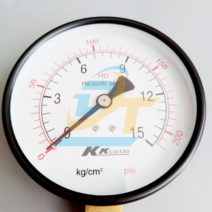 Đồng hồ đo &aacute;p suất 100mm KK-GAUGES 0-15kgf/cm2 (Ch&acirc;n đứng ren 17mm)  KK-GAUGES | Gi&aacute; rẻ nhất - C&ocirc;ng Ty TNHH Thương Mại Dịch Vụ Đạt T&acirc;m