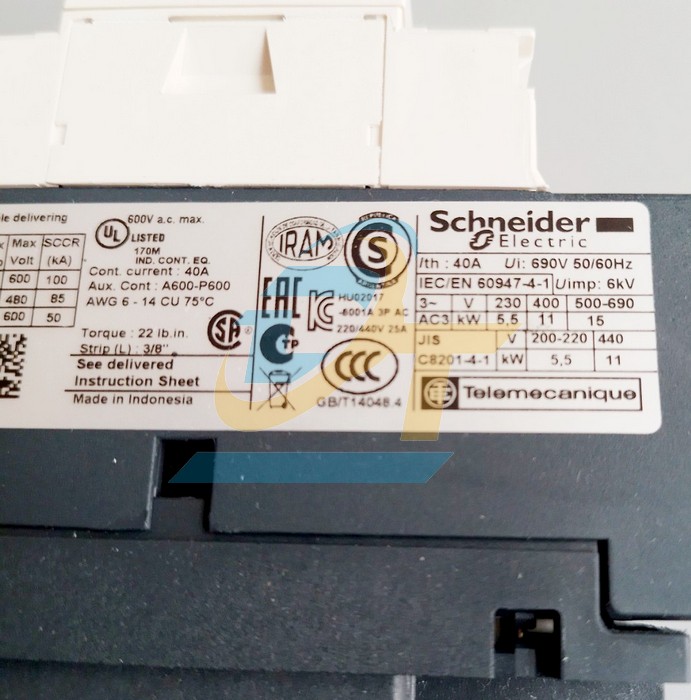 Khởi động từ 3P 25A 220V Schneider LC1D25M7 LC1D25M7 SCHNEIDER | Gi&aacute; rẻ nhất - C&ocirc;ng Ty TNHH Thương Mại Dịch Vụ Đạt T&acirc;m