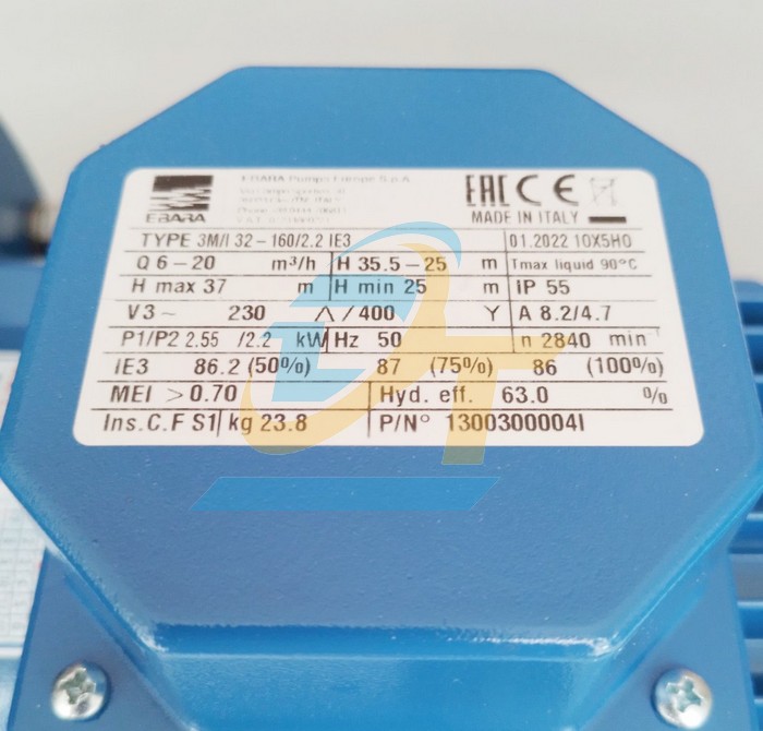 M&aacute;y bơm ly t&acirc;m trục ngang 3HP 2.2kW Ebara 3M/I 32-160/2.2 IE3 3M/I 32-160/2.2 IE3 Ebara | Gi&aacute; rẻ nhất - C&ocirc;ng Ty TNHH Thương Mại Dịch Vụ Đạt T&acirc;m