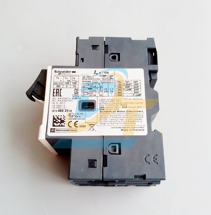 Cầu dao bảo vệ động cơ 3P 6-10A Schneider GV2ME14 GV2ME14 SCHNEIDER | Gi&aacute; rẻ nhất - C&ocirc;ng Ty TNHH Thương Mại Dịch Vụ Đạt T&acirc;m