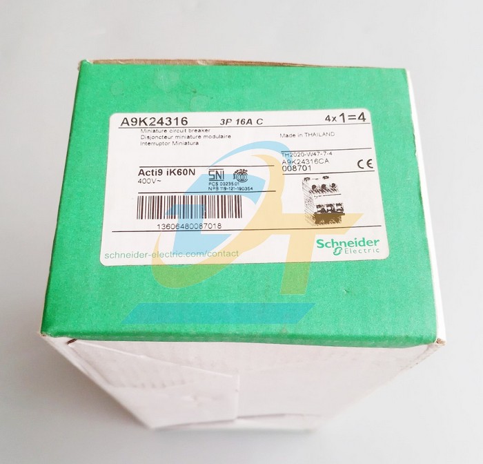 Cầu dao tự động MCB Acti9 3P 16A 6kA Schneider A9K24316 A9K24316 SCHNEIDER | Gi&aacute; rẻ nhất - C&ocirc;ng Ty TNHH Thương Mại Dịch Vụ Đạt T&acirc;m