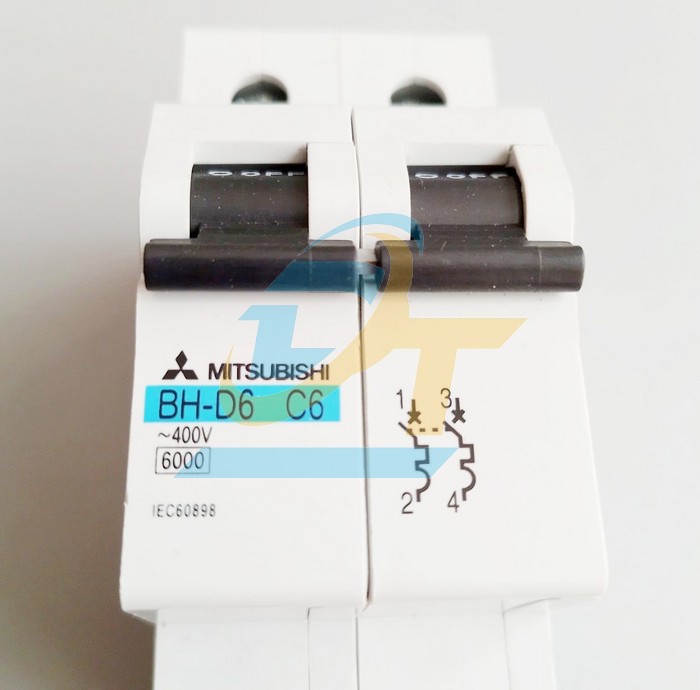 Cầu dao tự động MCB Mitsubishi BH-D6 C6 2P 6A 6kA (Mẫu cũ)  MITSUBISHI | Gi&aacute; rẻ nhất - C&ocirc;ng Ty TNHH Thương Mại Dịch Vụ Đạt T&acirc;m