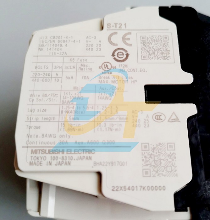 Khởi động từ 3P 23A 200V Mitsubishi S-T21 (2A2B) S-T21 MITSUBISHI | Gi&aacute; rẻ nhất - C&ocirc;ng Ty TNHH Thương Mại Dịch Vụ Đạt T&acirc;m