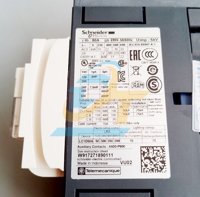 Khởi động từ 3P 50A 220V Schneider LC1D50AM7 LC1D50AM7 SCHNEIDER | Gi&aacute; rẻ nhất - C&ocirc;ng Ty TNHH Thương Mại Dịch Vụ Đạt T&acirc;m