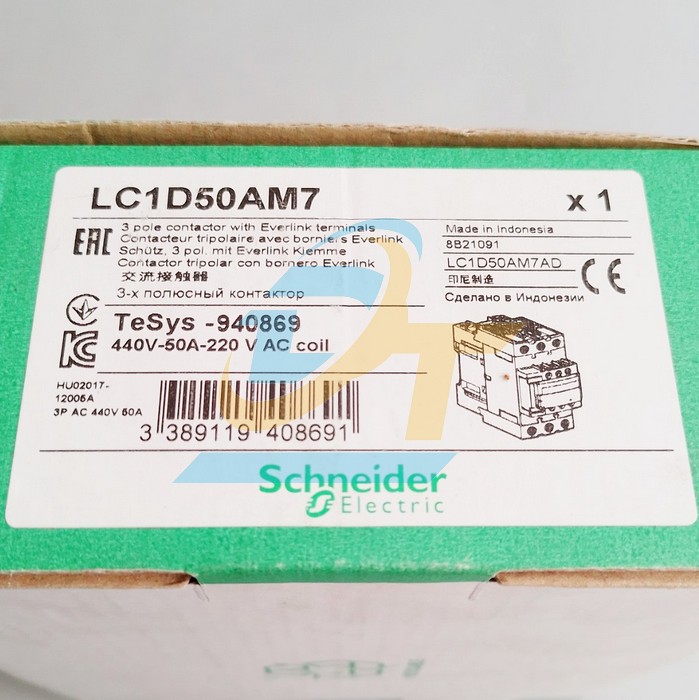 Khởi động từ 3P 50A 220V Schneider LC1D50AM7 LC1D50AM7 SCHNEIDER | Gi&aacute; rẻ nhất - C&ocirc;ng Ty TNHH Thương Mại Dịch Vụ Đạt T&acirc;m