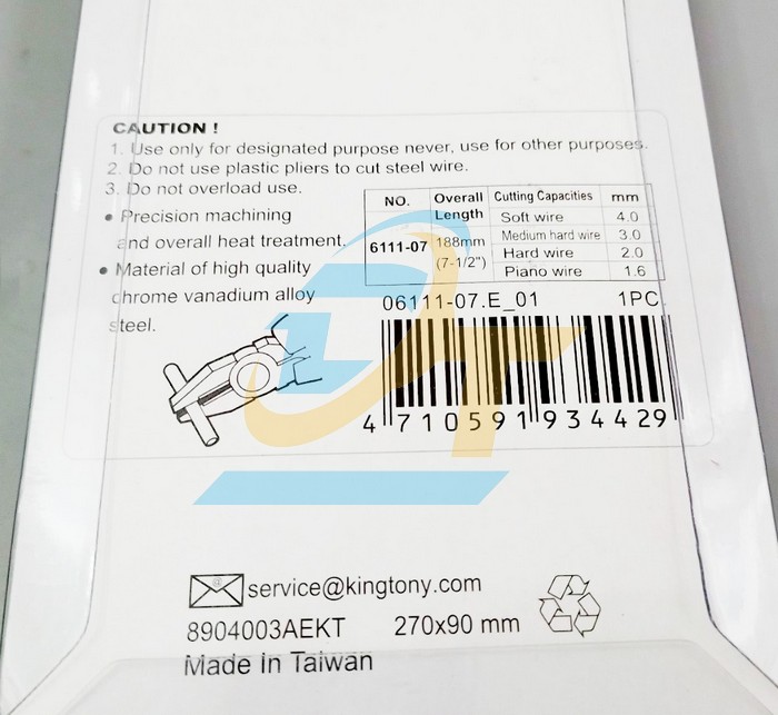 K&igrave;m điện 7.5"/180mm Kingtony 6111-07 6111-07 KingTony | Gi&aacute; rẻ nhất - C&ocirc;ng Ty TNHH Thương Mại Dịch Vụ Đạt T&acirc;m