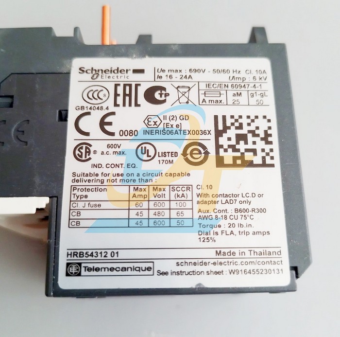 Relay nhiệt 16-24A Schneider LRD22 LRD22 SCHNEIDER | Gi&aacute; rẻ nhất - C&ocirc;ng Ty TNHH Thương Mại Dịch Vụ Đạt T&acirc;m