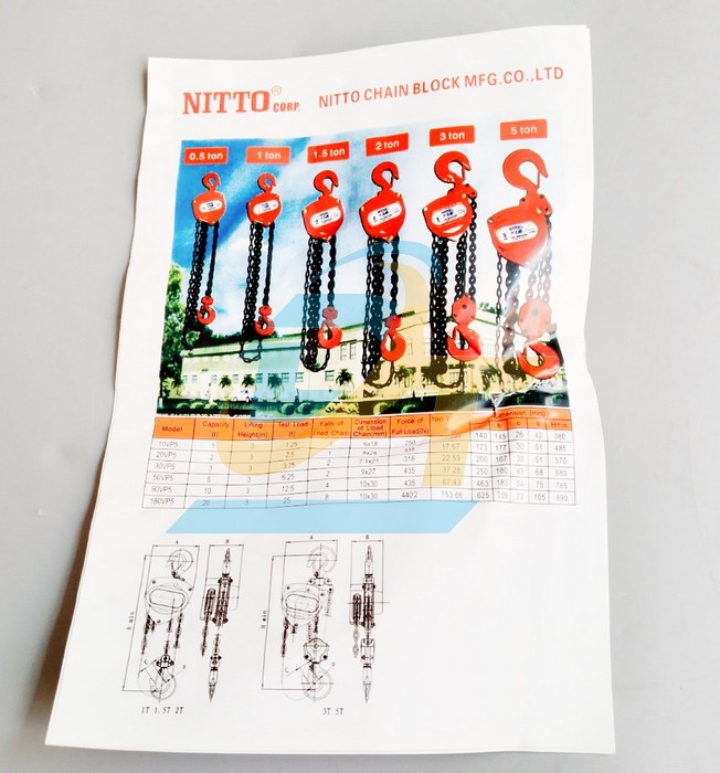 Pa lăng x&iacute;ch k&eacute;o tay 3 tấn 5 m&eacute;t Nitto 30VP5 30VP5 Nitto | Gi&aacute; rẻ nhất - C&ocirc;ng Ty TNHH Thương Mại Dịch Vụ Đạt T&acirc;m