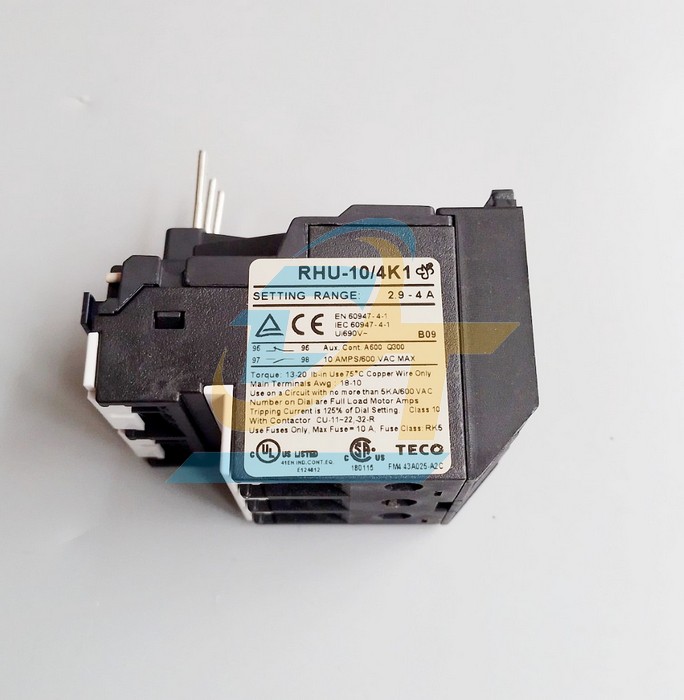 Relay nhiệt 2.9-4A Teco RHU-10/4K1 RHU-10/4K1 Teco | Gi&aacute; rẻ nhất - C&ocirc;ng Ty TNHH Thương Mại Dịch Vụ Đạt T&acirc;m