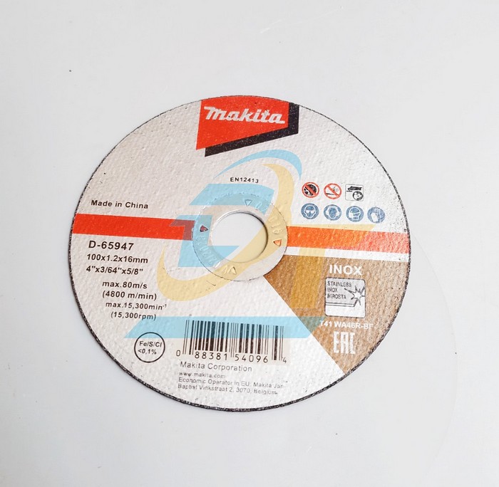 Đ&aacute; cắt inox mỏng 100x1.2x16mm Makita D-65947 D-65947 Makita | Gi&aacute; rẻ nhất - C&ocirc;ng Ty TNHH Thương Mại Dịch Vụ Đạt T&acirc;m