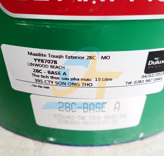Sơn nước ngo&agrave;i trời Dulux Maxilite Tough bề mặt mờ 28C Base A - Th&ugrave;ng 15L  Dulux | Gi&aacute; rẻ nhất - C&ocirc;ng Ty TNHH Thương Mại Dịch Vụ Đạt T&acirc;m