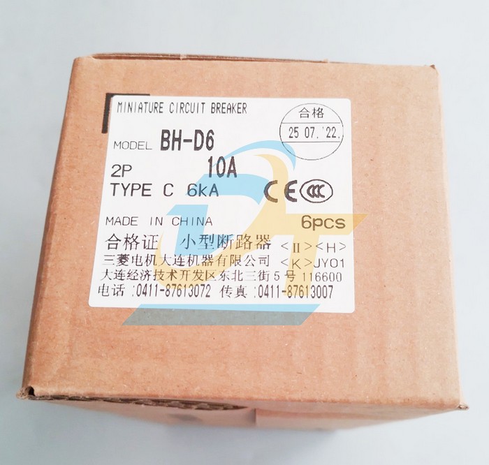 Cầu dao tự động MCB Mitsubishi BH-D6 (Type C N) 2P 10A 6kA  MITSUBISHI | Gi&aacute; rẻ nhất - C&ocirc;ng Ty TNHH Thương Mại Dịch Vụ Đạt T&acirc;m