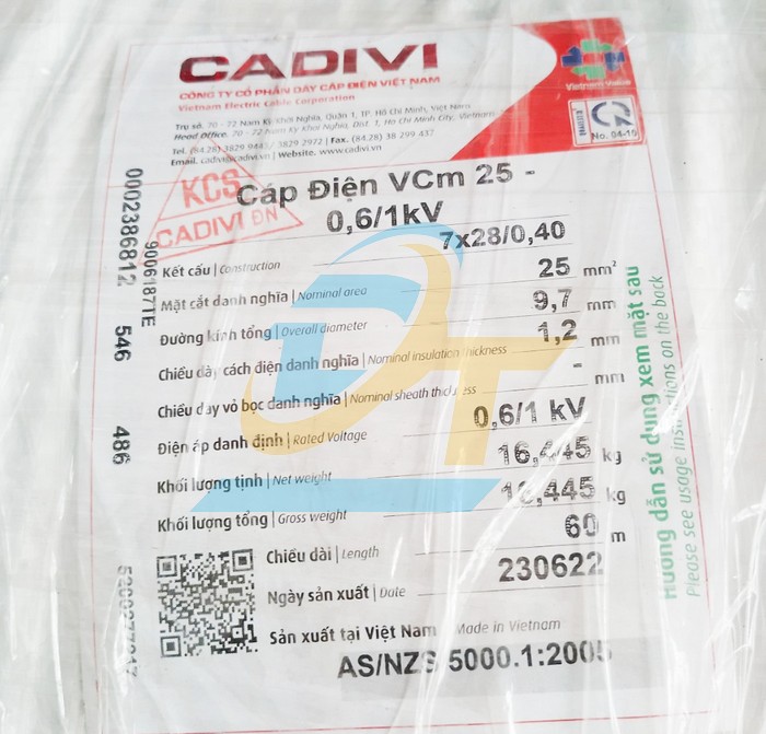 D&acirc;y điện đơn mềm Cadivi VCm 25 - 0.6/1kV  Cadivi | Gi&aacute; rẻ nhất - C&ocirc;ng Ty TNHH Thương Mại Dịch Vụ Đạt T&acirc;m