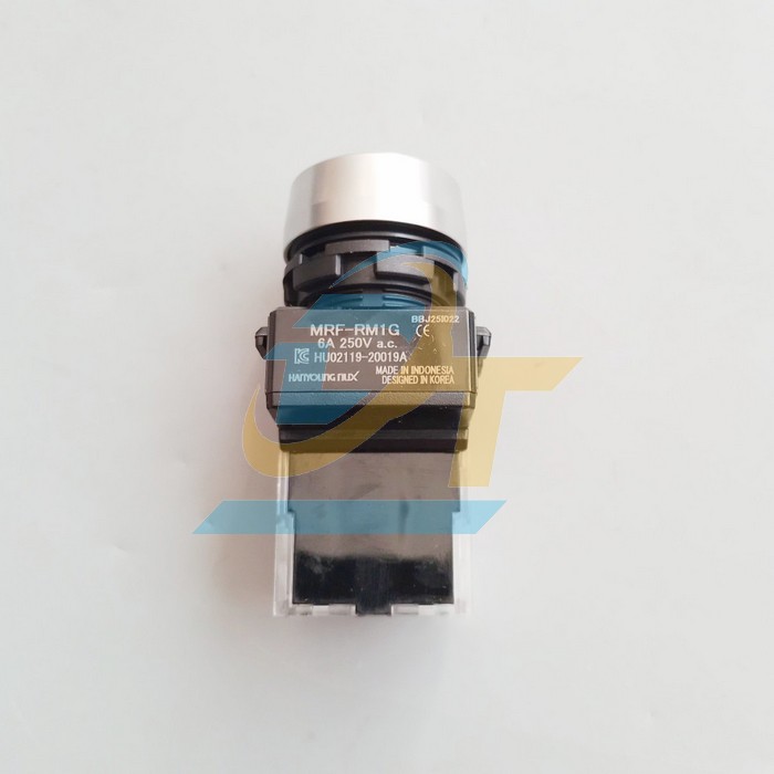 N&uacute;t nhấn nhả phi 22 kh&ocirc;ng đ&egrave;n m&agrave;u xanh l&aacute; Hanyoung MRF-RM1G MRF-RM1G Hanyoung | Gi&aacute; rẻ nhất - C&ocirc;ng Ty TNHH Thương Mại Dịch Vụ Đạt T&acirc;m