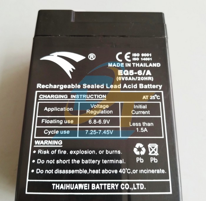 Ắc quy kh&ocirc; 6V 5Ah/20Hr Eagle EG5-6/A  Thailand | Gi&aacute; rẻ nhất - C&ocirc;ng Ty TNHH Thương Mại Dịch Vụ Đạt T&acirc;m