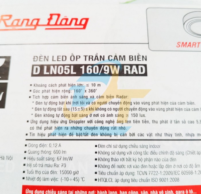 Đ&egrave;n Led ốp trần 9W 6500K Rạng Đ&ocirc;ng D LN05L 160/9W D LN05L 160/9W RangDong | Gi&aacute; rẻ nhất - C&ocirc;ng Ty TNHH Thương Mại Dịch Vụ Đạt T&acirc;m