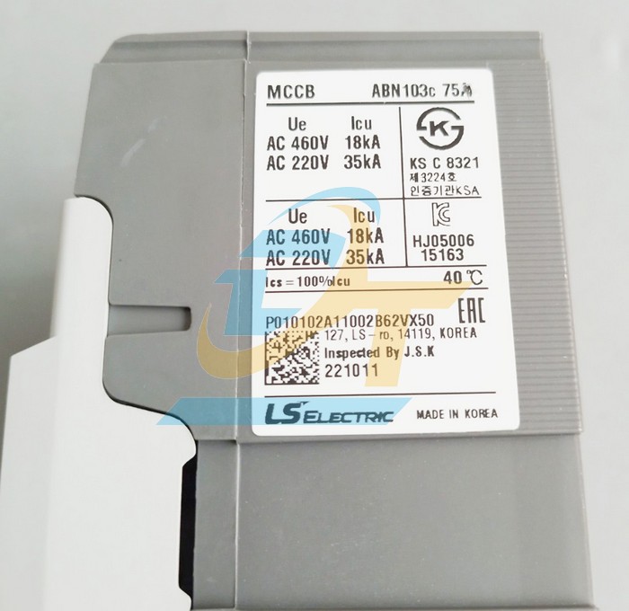 Cầu dao điện MCCB (khối) LS ABN103c 3P 75A 22kA  LS | Gi&aacute; rẻ nhất - C&ocirc;ng Ty TNHH Thương Mại Dịch Vụ Đạt T&acirc;m