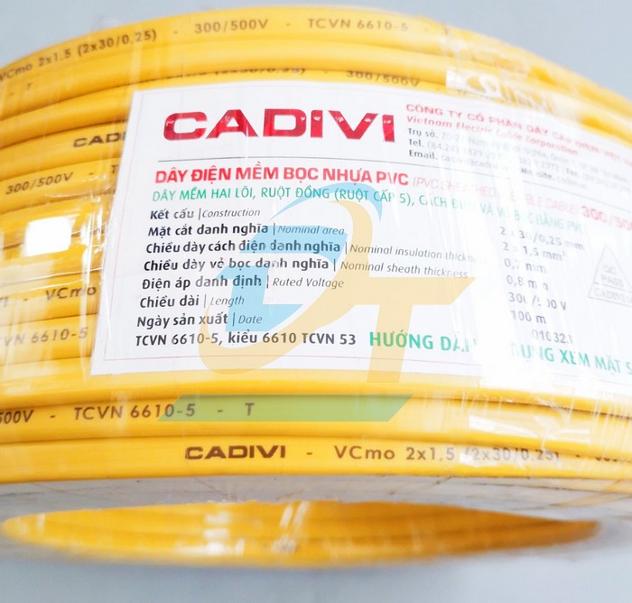 D&acirc;y điện đ&ocirc;i mềm dẹt Cadivi Vcmo 2x1.5  Cadivi | Gi&aacute; rẻ nhất - C&ocirc;ng Ty TNHH Thương Mại Dịch Vụ Đạt T&acirc;m