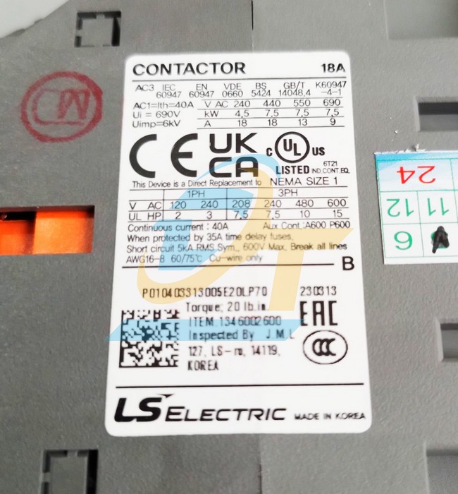 Khởi động từ 3P 18A 380V LS MC-18B (1a1b) MC-18B LS | Gi&aacute; rẻ nhất - C&ocirc;ng Ty TNHH Thương Mại Dịch Vụ Đạt T&acirc;m