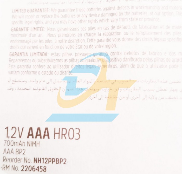 Pin sạc AAA 1.2V 700mAh Ni-MH Energizer NH12RP2  ENERGIZER | Gi&aacute; rẻ nhất - C&ocirc;ng Ty TNHH Thương Mại Dịch Vụ Đạt T&acirc;m