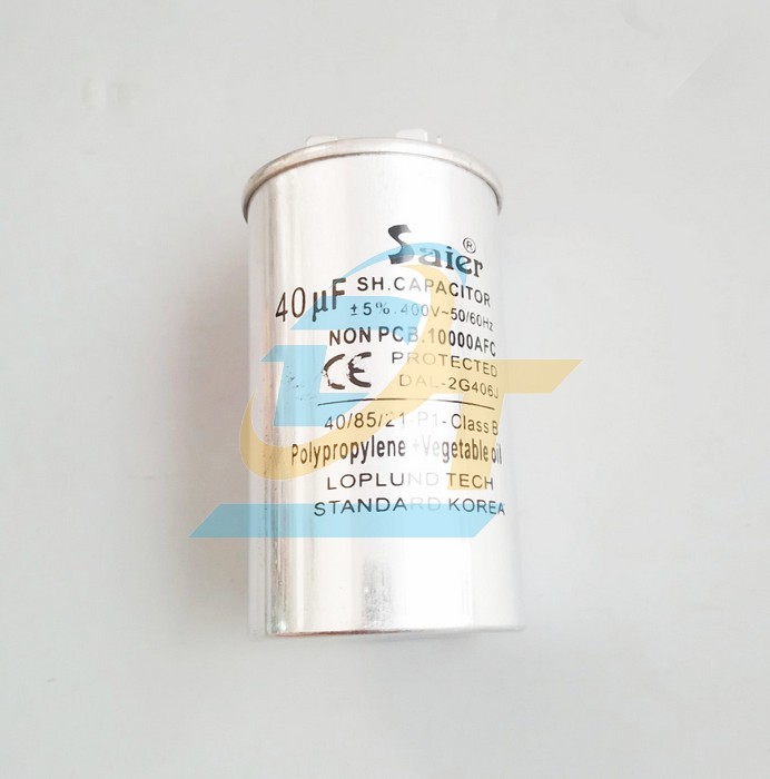 Tụ nh&ocirc;m 400V Saier CBB65 40uF  Saier | Gi&aacute; rẻ nhất - C&ocirc;ng Ty TNHH Thương Mại Dịch Vụ Đạt T&acirc;m