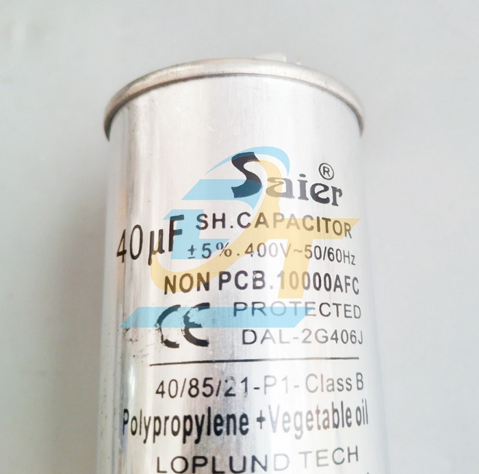 Tụ nh&ocirc;m 400V Saier CBB65 40uF  Saier | Gi&aacute; rẻ nhất - C&ocirc;ng Ty TNHH Thương Mại Dịch Vụ Đạt T&acirc;m