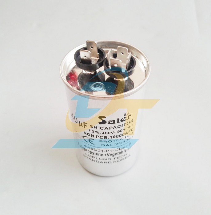 Tụ nh&ocirc;m 400V Saier CBB65 40uF  Saier | Gi&aacute; rẻ nhất - C&ocirc;ng Ty TNHH Thương Mại Dịch Vụ Đạt T&acirc;m
