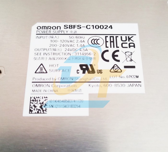 Bộ nguồn tổ ong 4.5A 24V 100W Omron S8FS-C10024  Omron | Gi&aacute; rẻ nhất - C&ocirc;ng Ty TNHH Thương Mại Dịch Vụ Đạt T&acirc;m